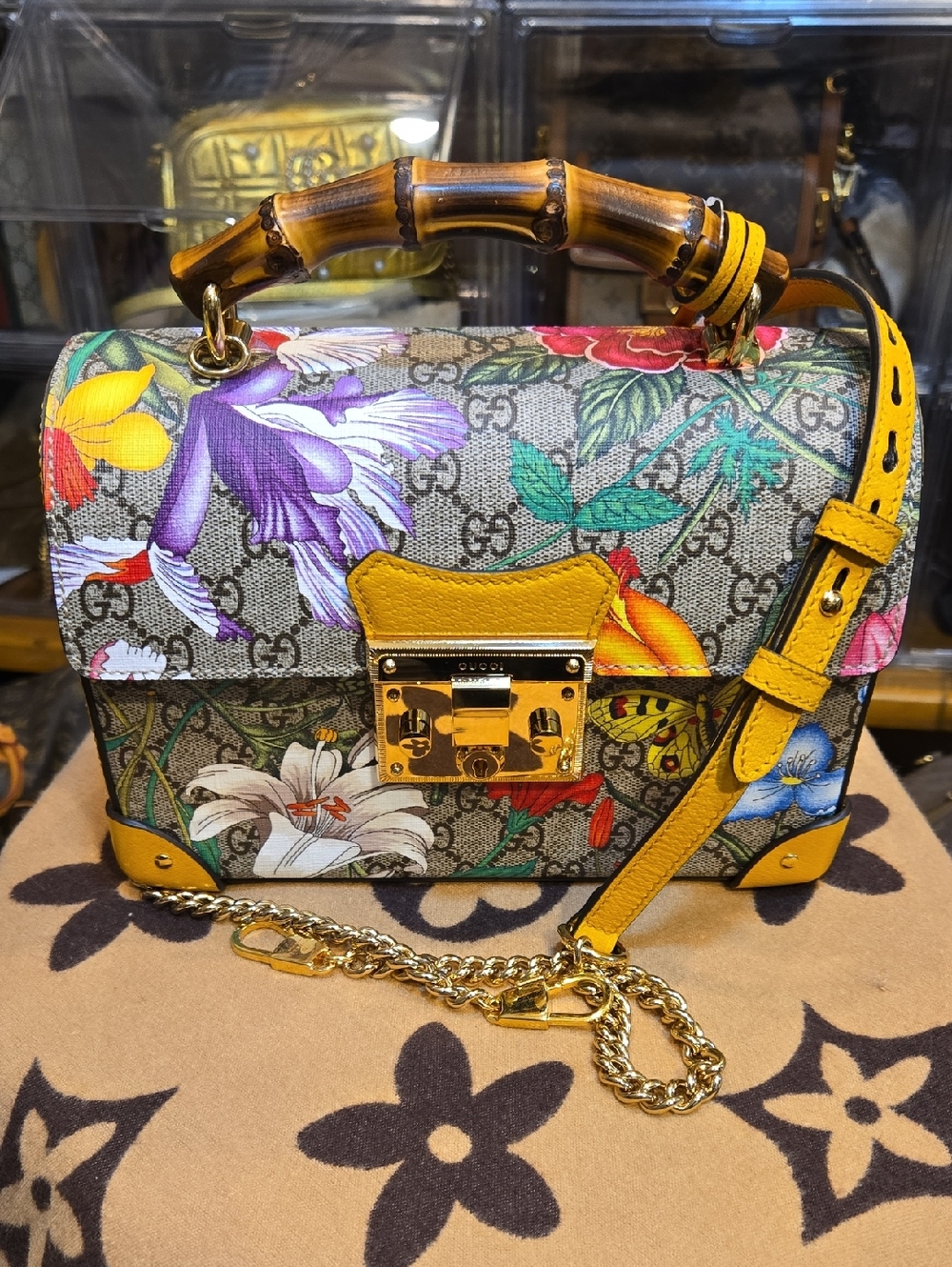 Flora Bamboo Padlock Bag - COA included